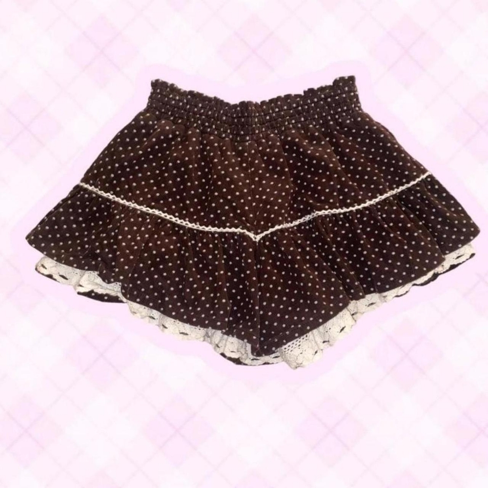 Japanese brand choco girl shoujo polka dot lace sukapan skirt